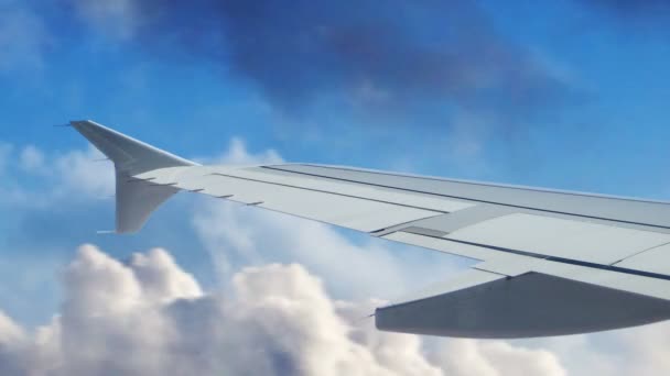 Jet Wing flyger genom molnen — Stockvideo