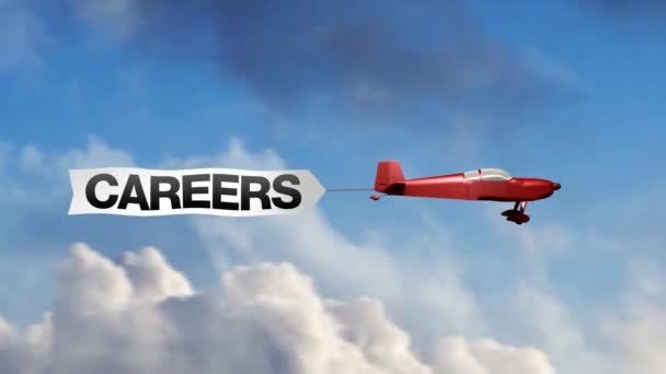 Careers - Airplane Banner (Center) — Stock Video