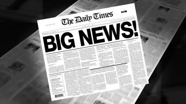 Big News! - Newspaper Headline (Intro + Loops) — Stock Video