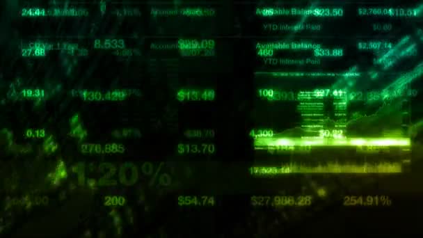 Mercado de ações Tickers Dados digitais — Vídeo de Stock