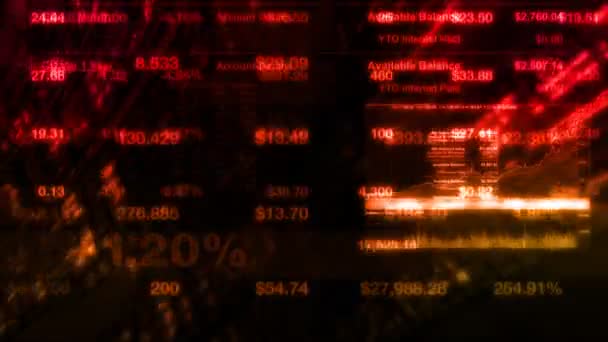 Mercado de ações Tickers Dados digitais — Vídeo de Stock