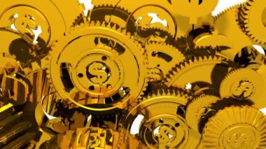 Para makinesi - Dişliler ve dolar (3d animasyon)