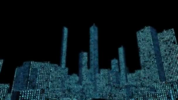 Digital data matrix code city (Schleife hd) — Stockvideo