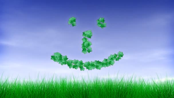 Foglia verde Happy Face Emoticon  :-) — Video Stock