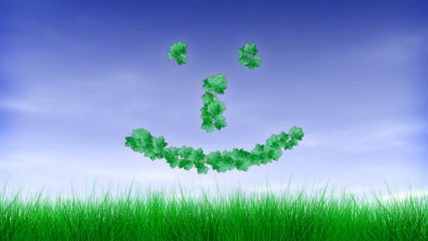 Green Leaf Happy Face Emoticon :-)