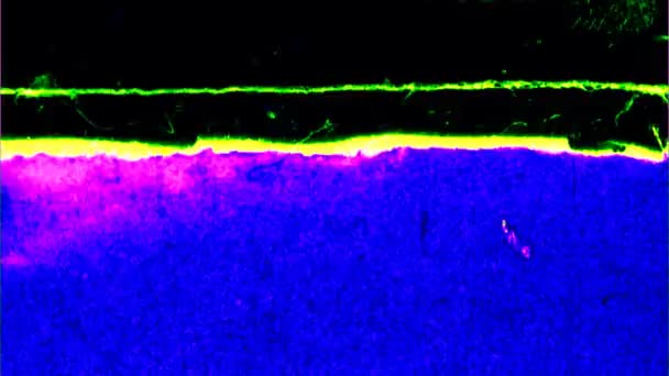 Film Grunge, torce elettriche calde e proiettore di perdite di luce — Video Stock