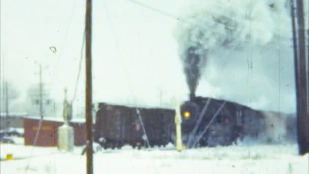 Dampflokomotivzug (Archivbild aus den 1950er Jahren)) — Stockvideo
