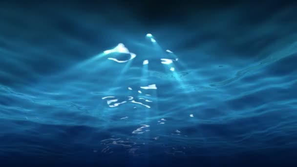 Raggi di luce sotto riflessi dell'acqua — Video Stock