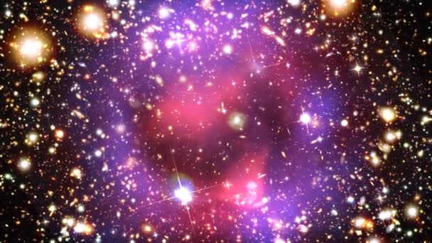 Galaxias y estrellas en el espacio (Vista profunda del campo ) — Vídeo de stock