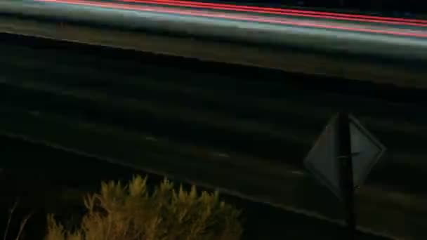 Time-lapse Freeway verkeer 's nachts — Stockvideo