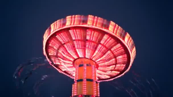 Carnival Swing Ride at Midway (Time-lapse) — Stock Video