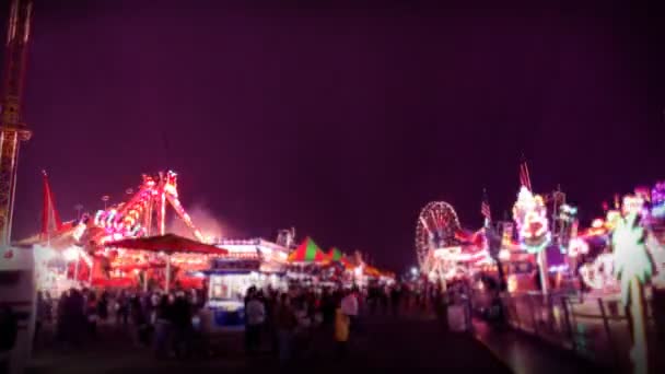 Carnival Midway Rides och spel (Time-lapse HD) — Stockvideo