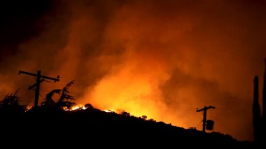 Wildfire Raging In Hills (HD)