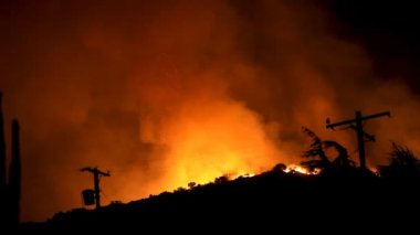 Wildfire Raging In Hills (HD)