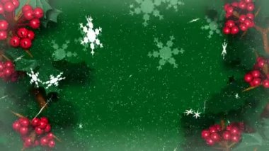 Kar Taneleri Falling ile Noel Holly Ivy