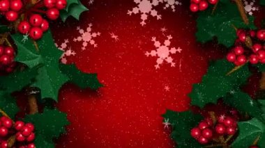 Kar Taneleri Falling ile Noel Holly Ivy