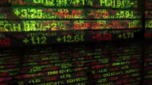 Placa de tickers de dados de mercado de ações — Vídeo de Stock