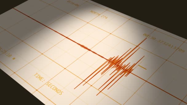 Sismograma (Dados do terremoto de computador ) — Vídeo de Stock