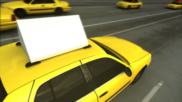 タクシーの広告のメッセージ ボード (ループ) — ストック動画