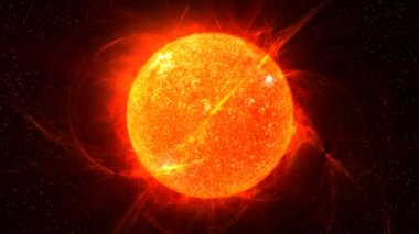 Güneş on Fire (Hd animasyon döngüsü)