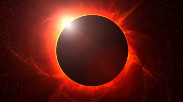 Solar Eclipse of Sun av månen — Stockvideo