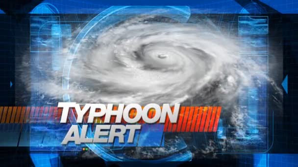 Alerta de tufão - Gráficos de título — Vídeo de Stock
