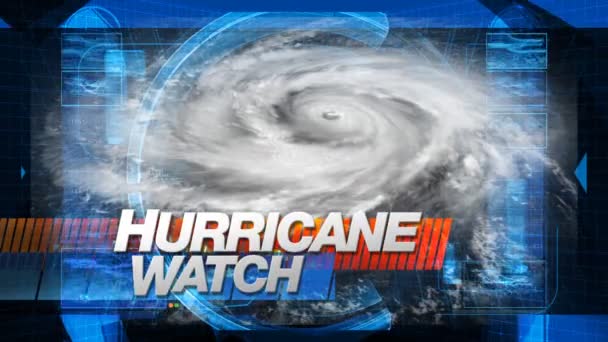 Hurricane Watch - Title Graphic — стоковое видео