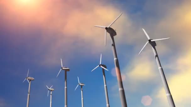 Wind Turbines Renewable Green Energy — Stok video