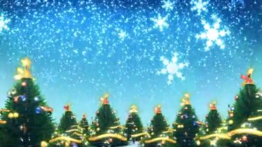 Noel ağaçları ve kar (Hd Loop)
