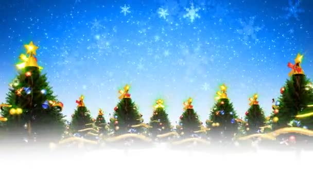 Kerstbomen en sneeuw (Hd lus) — Stockvideo