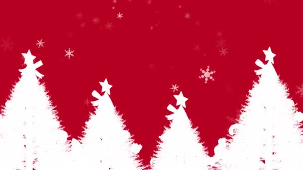 Vánoční stromky a sníh (smyčka) — Stock video