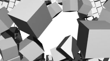 3D blok duvardan patlayan