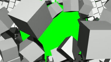 3D blok duvardan patlayan
