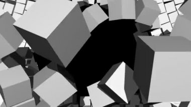 3D blok duvardan patlayan