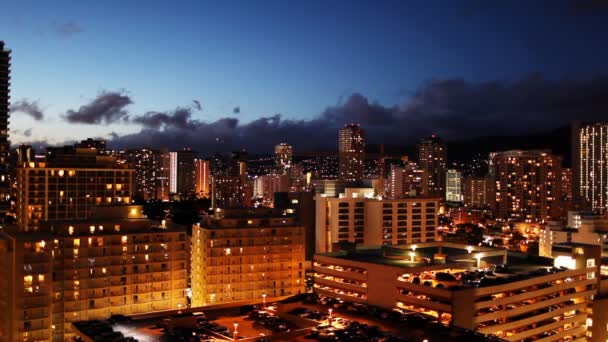 Poklatkowy Skyline Waikiki, Hawaje — Wideo stockowe