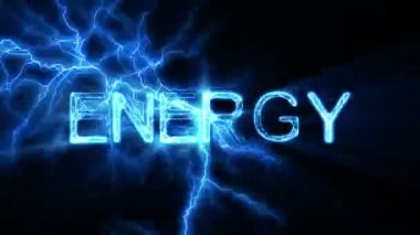 Elektrik Yıldırım ile Enerji Kelime Metin Animasyon