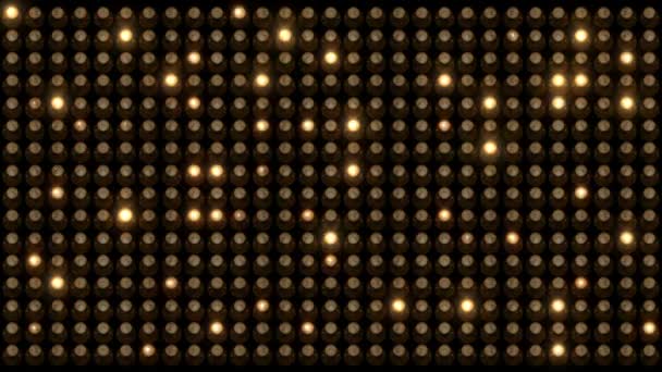 Glühbirnen blinken an der Wand — Stockvideo