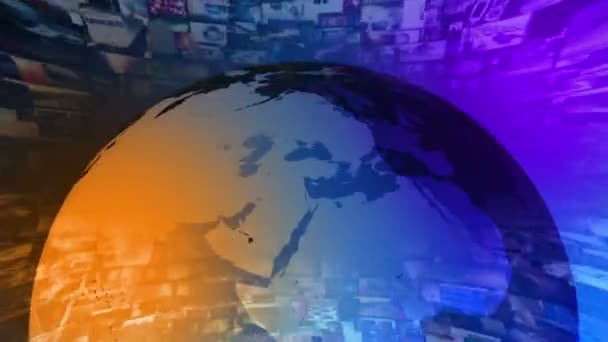 Globalna animacja technologii medialnych — Wideo stockowe