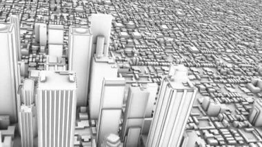 Şehir Skyline Downtown 3d (Döngü)