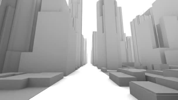 Bâtiments de la ville Centre-ville Voler à travers (boucle ) — Video