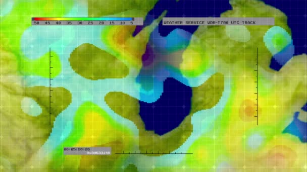 Mapa de satélite digital de radar meteorológico (Mid-West ) — Vídeo de Stock