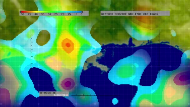 Väder radar digital satellit karta (Gulf) — Stockvideo