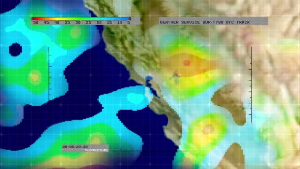 Weer radar digitale satellietkaart (N. California) — Stockvideo