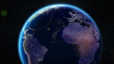 Earth yörünge gece - City Lights uzaydan (Avrupa)