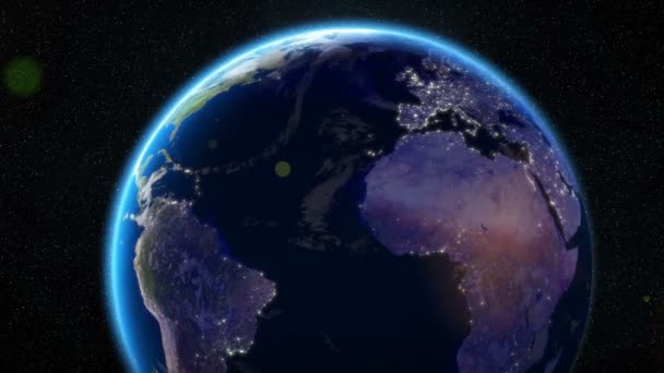 Earth Orbit Night - Luzes da cidade do espaço (Europa ) — Vídeo de Stock