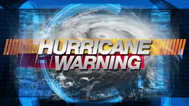 Предупреждение о урагане - Title Graphics — стоковое видео
