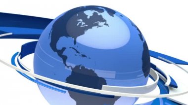 Earth Globe Animasyon (3d Mavi Cam Dünya)
