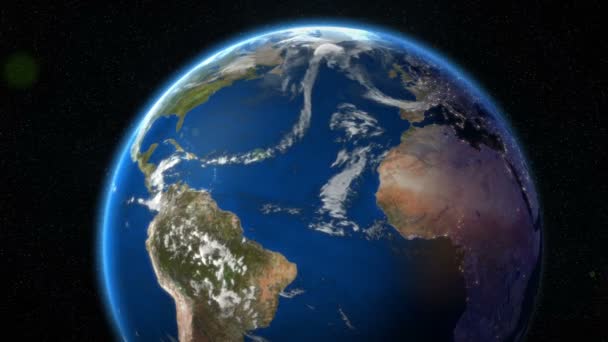 지구 궤도 밤 - 우주에서 도시 조명 — 비디오