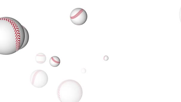 Baseballs vliegende animatie — Stockvideo