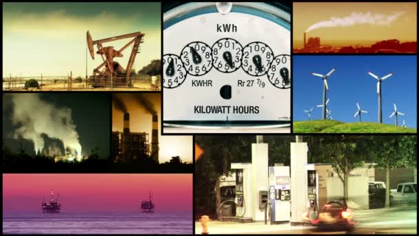 Montagem de vídeo de energia, energia e combustível — Vídeo de Stock